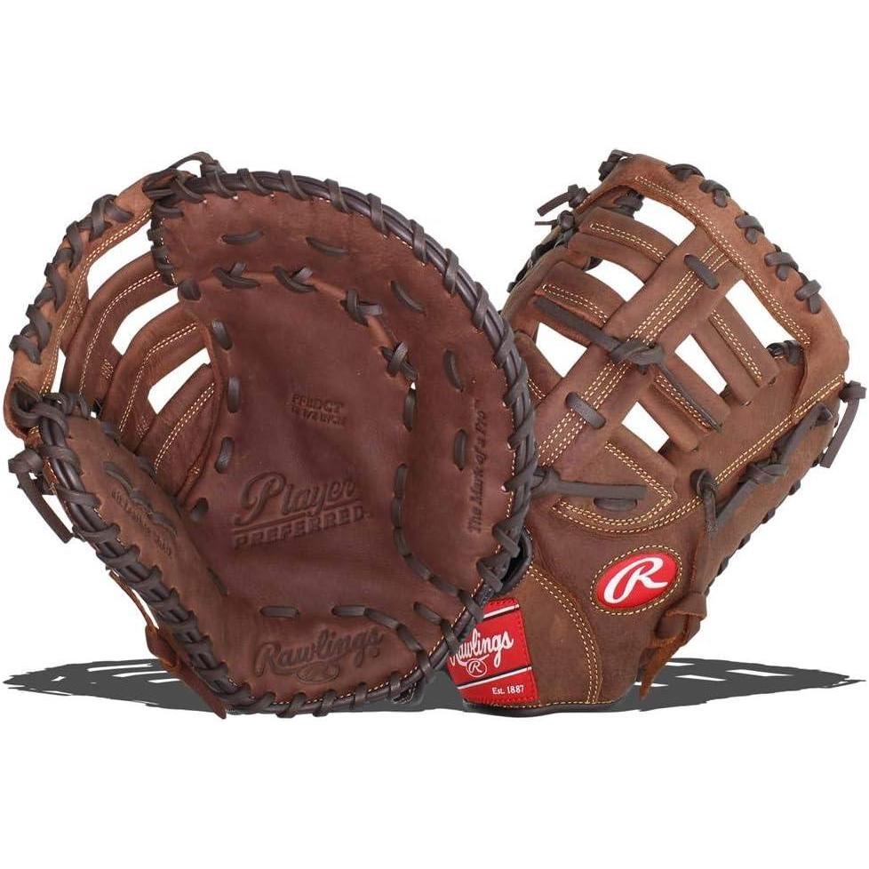 imageRawlings  Player Preferred Adult Ball Glove  BaseballSlowpitch Softball  Multiple StylesSingle Post Double Bar Web  Brown