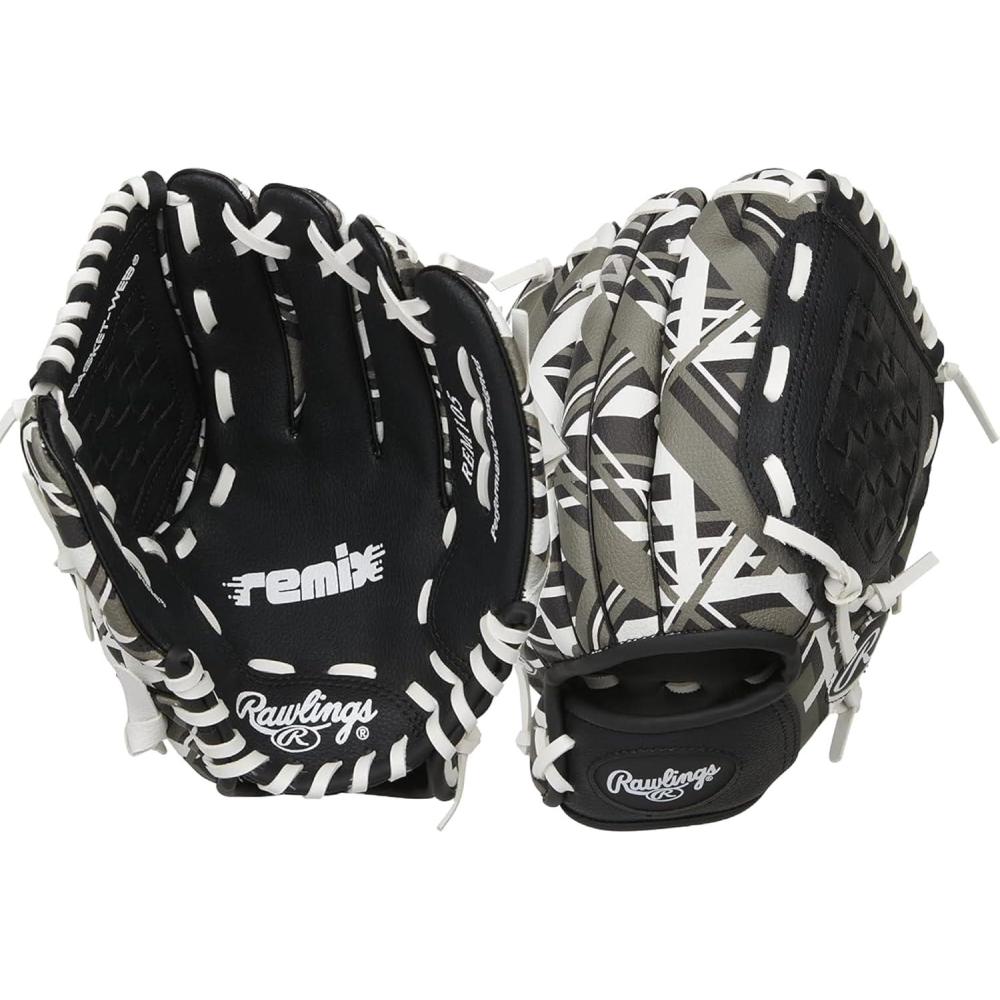 imageRawlings  Remix TBall ampamp Youth BaseballSoftball Glove  Sizes 9quot  105quotBlack