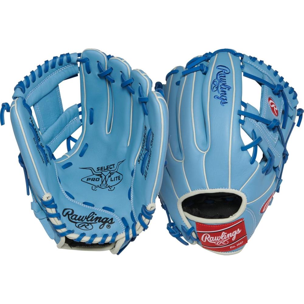 imageRawlings  Select PRO LITE Youth Baseball Glove  Pro Player Models  Sizes 105quot  1225quot  Multiple StylesBo Bichette  Pro I Web  Columbia Blue  Royal