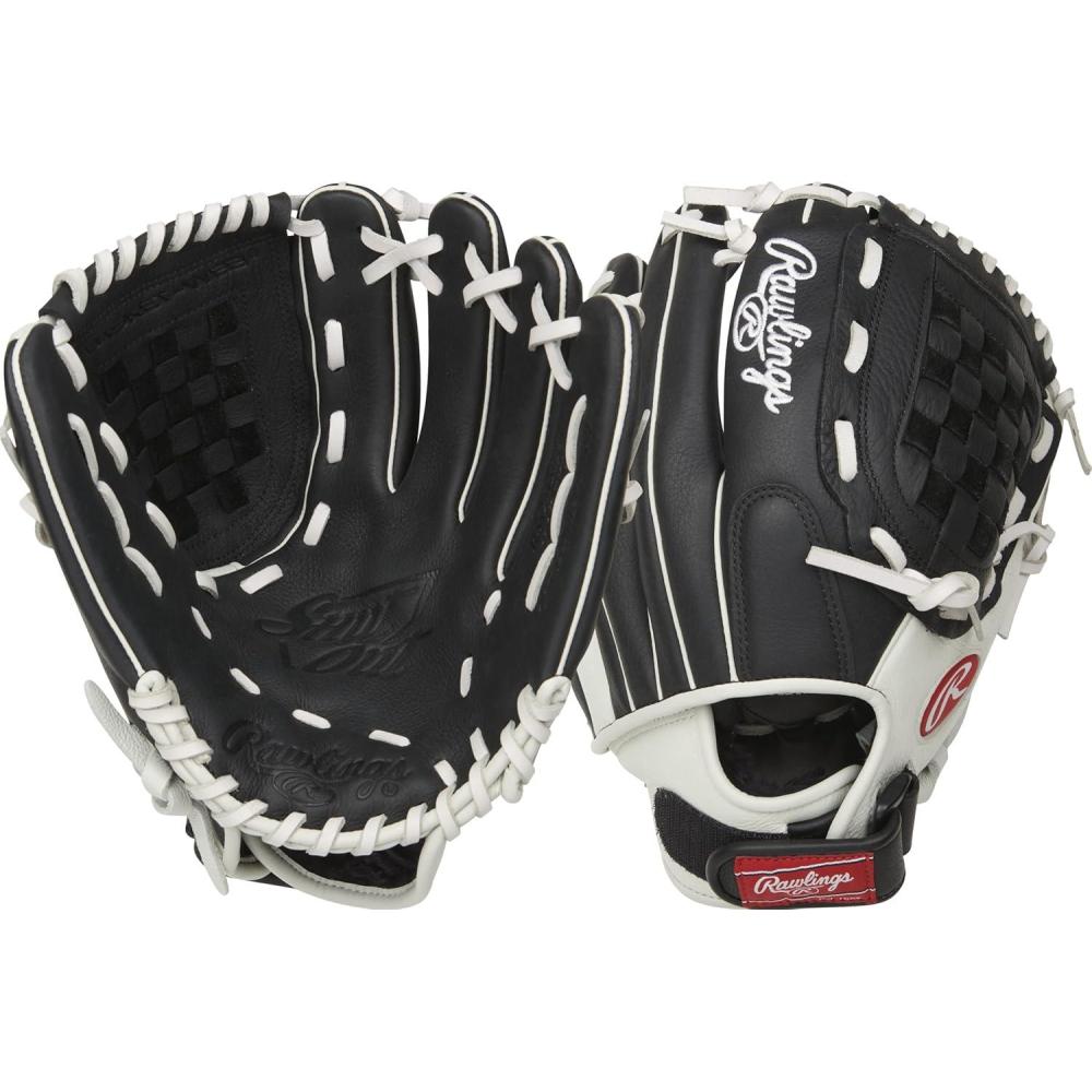 imageRawlings  Shut Out Youth Softball Glove  Sizes 115quot  125quot  Multiple StylesBlack  White  Basket Web