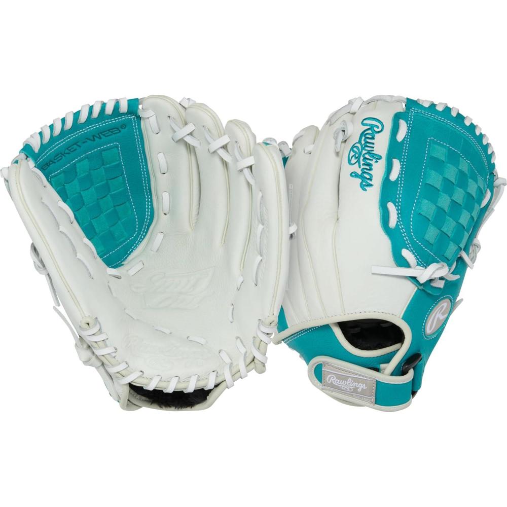 imageRawlings  Shut Out Youth Softball Glove  Sizes 115quot  125quot  Multiple StylesWhite  Teal  Basket Web