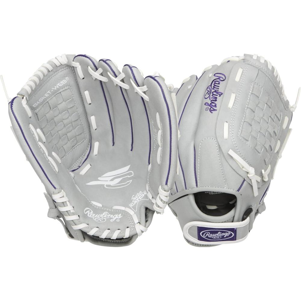 imageRawlings  Sure Catch Series Youth Softball Glove  Sizes 10quot  125quot  Multiple StylesGreyPurple