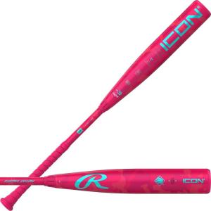 Rawlings | 2025 | ICON Baseball Bat | BBCOR | -3 Drop | 2 5/8′ Barrel | 2 Pc. Composite(Pink | Electric Unicorn)