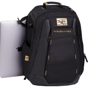 Rawlings | GOLD COLLECTION Backpack | Coach/Player Off-Field Use | Laptop Sleeve(Black)