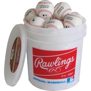 Rawlings | Official League Recreational Use Practice Baseballs | Youth/8U | OLB3 | Bucket | 24 Count(Red  White)