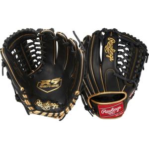 Rawlings | R9 Series Baseball Glove | Sizes 11.5″ – 12.75″ | Multiple Styles(Modified Trap-eze Web | Black / Gold)