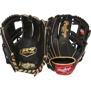 Rawlings | R9 Series Baseball Glove | Sizes 11.5″ – 12.75″ | Multiple Styles(Pro I-Web | Black / Gold)