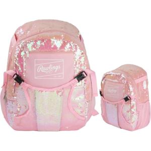 Rawlings | REMIX T-Ball & Youth Backpack Equipment Bag | Baseball/Softball | Multiple Colors(Pink Sequins)