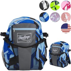 Rawlings | REMIX T-Ball & Youth Backpack Equipment Bag | Baseball/Softball | Multiple Colors(Royal)