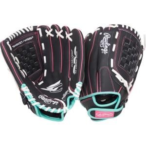 Rawlings | Sure Catch Series Youth Softball Glove | Sizes 10″ – 12.5″ | Multiple Styles(Black / Mint / Pink)