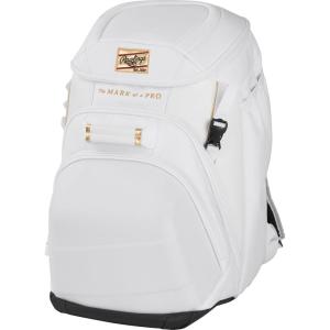 Rawlings Gold Collection Backpack Equipment Bag | Baseball/Softball | Multiple Styles(White)