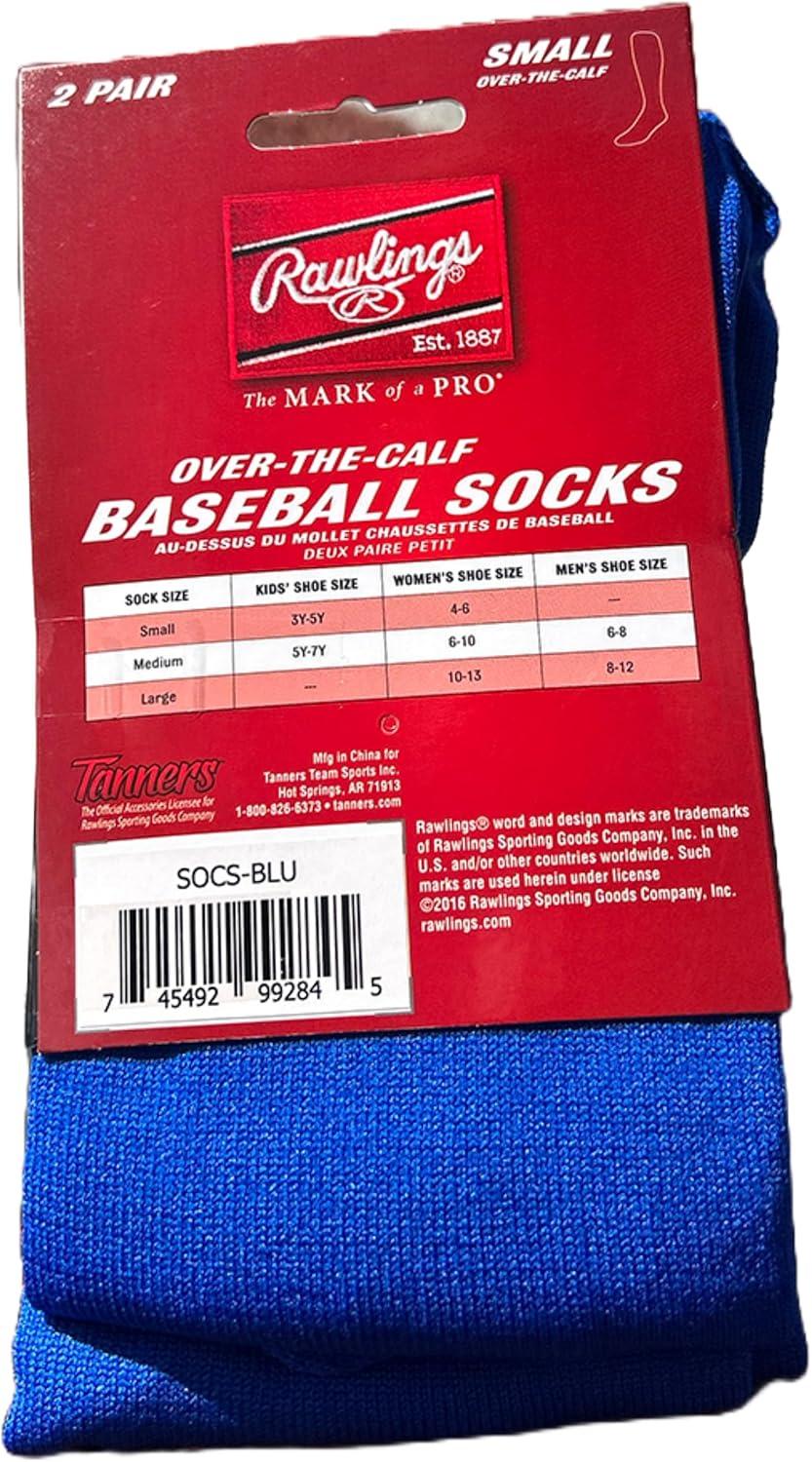 imageRawlings  2 Pair  Athletic Socks  BaseballSoftball  Multiple SizesColorsRoyal