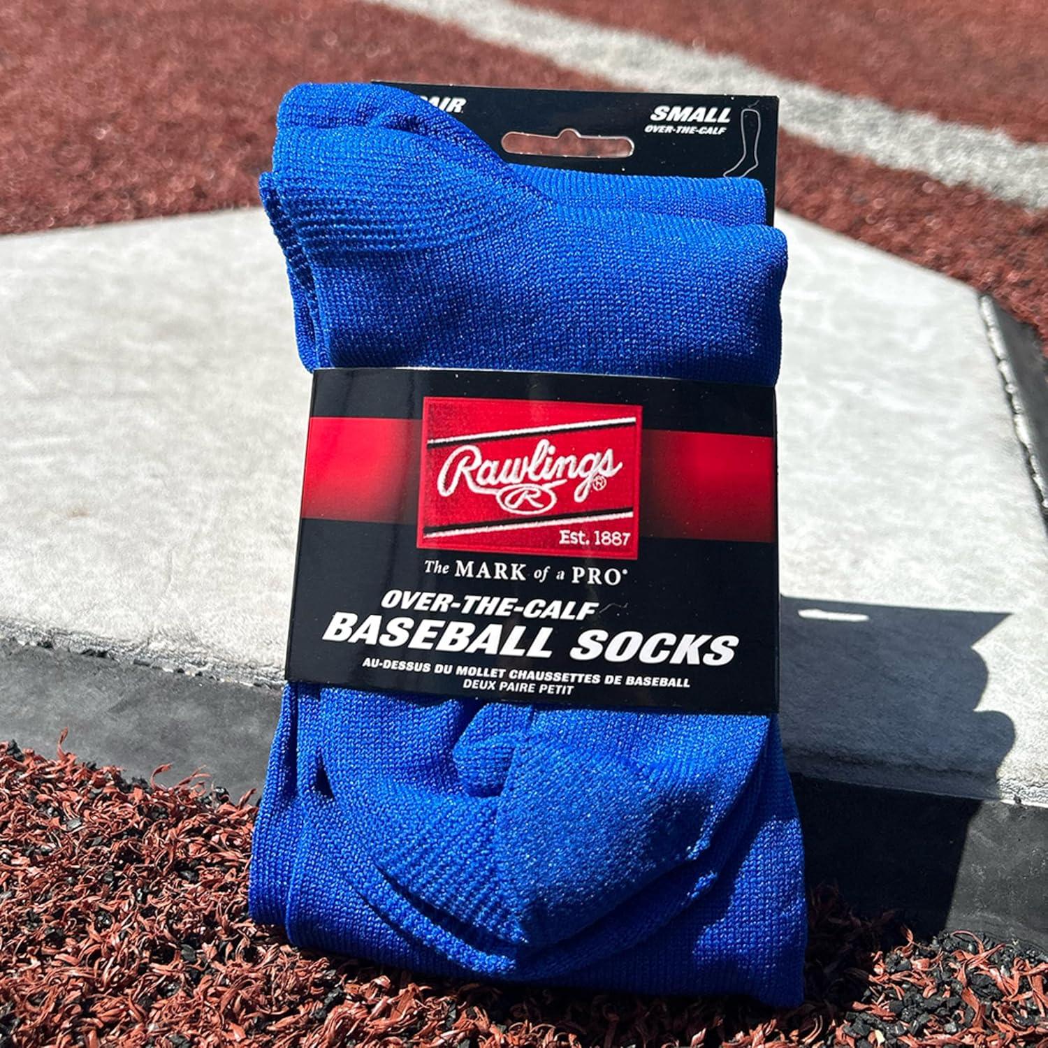 imageRawlings  2 Pair  Athletic Socks  BaseballSoftball  Multiple SizesColorsRoyal