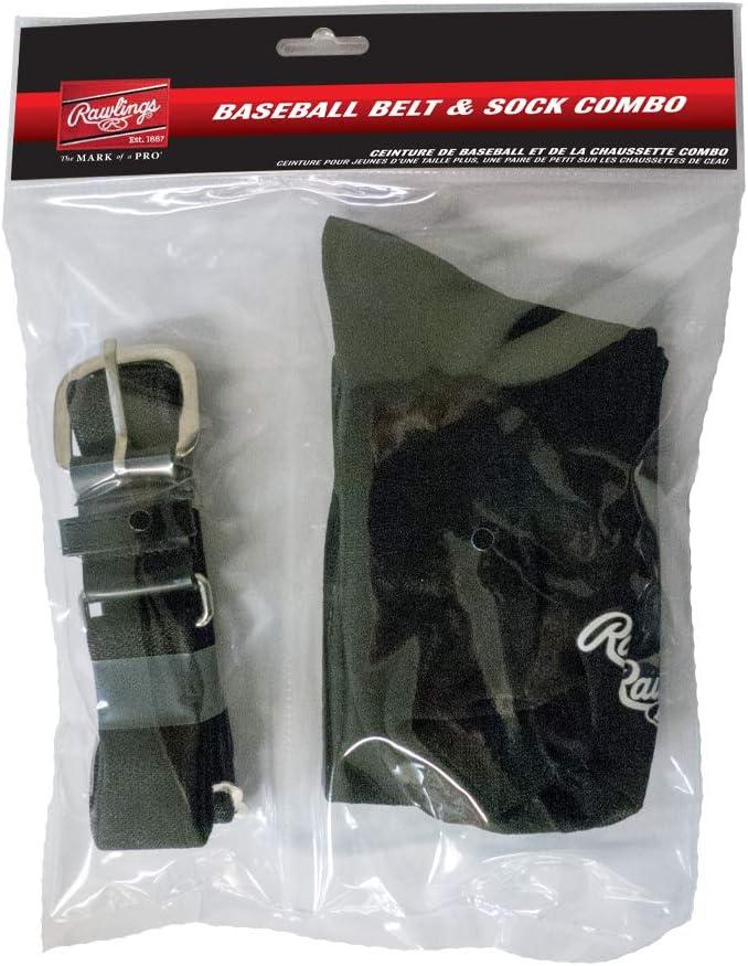 imageRawlings  Belt ampamp Socks Combo  BaseballSoftball  Multiple Sizes ampamp ColorsBlack