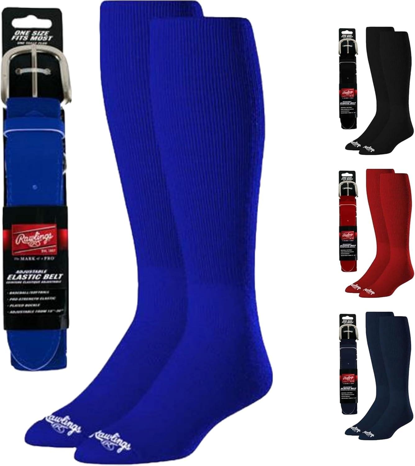 imageRawlings Belt ampamp Socks Combo BaseballSoftball Multiple Sizes ampamp ColorsRoyal