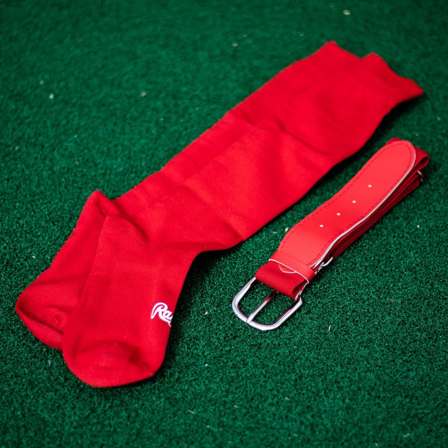 imageRawlings Belt ampamp Socks Combo BaseballSoftball Multiple Sizes ampamp ColorsScarlet