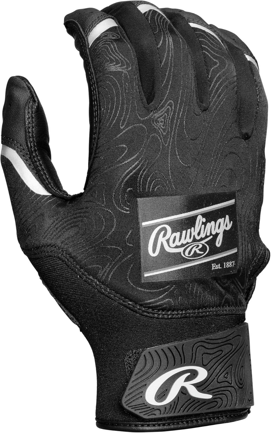 imageRawlings  Clout Baseball Batting Gloves  Adult Sizes  Multiple ColorsBLACKBLACK
