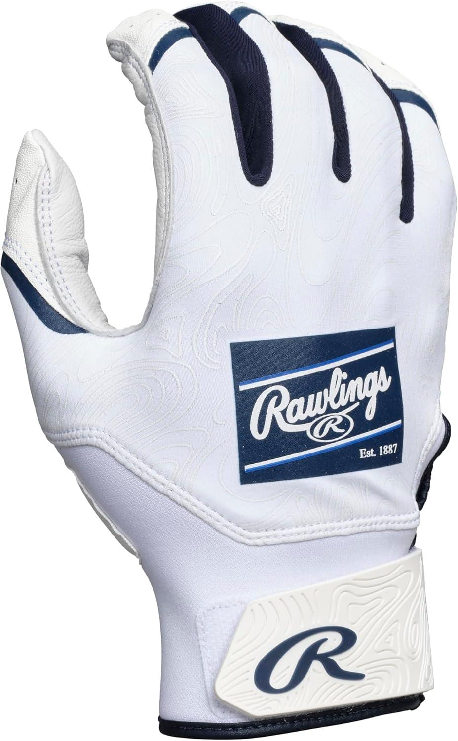imageRawlings  Clout Baseball Batting Gloves  Youth Sizes  Multiple ColorsWHITENAVY