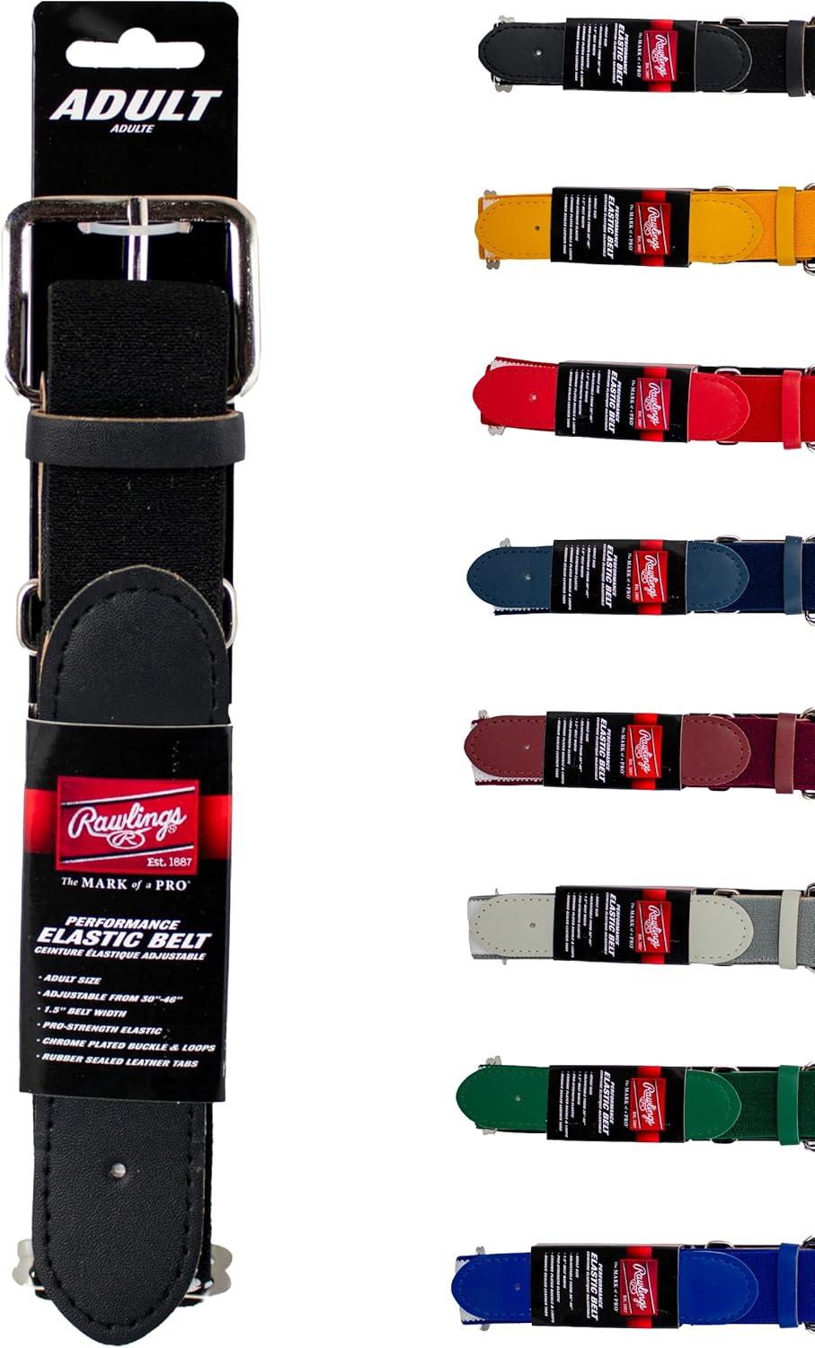 imageRawlings Elastic Game Day Belt BaseballSoftball AdultYouth Multiple ColorsBlack