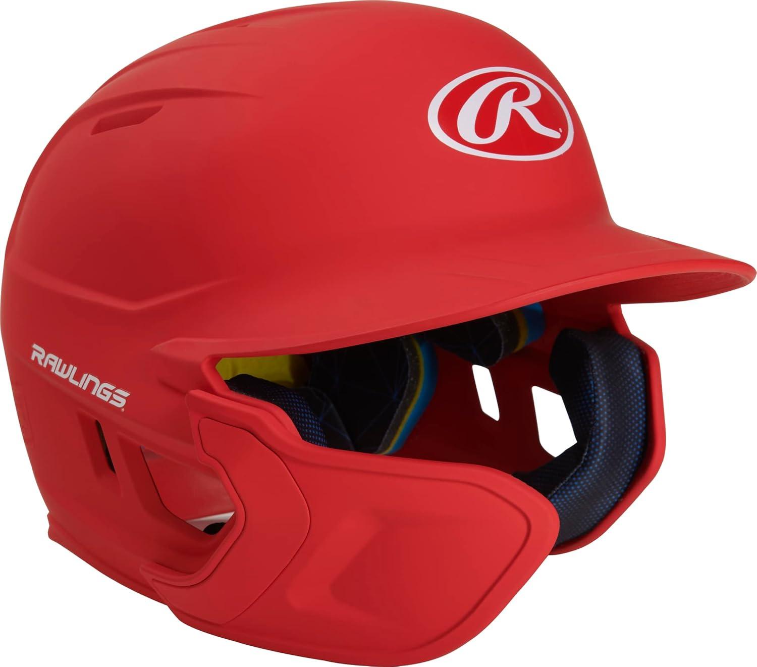 imageRawlings  MACH Adjust Baseball Batting Helmet  Adjustable Face Guard  Matte  JR ampamp SR Sizes  Multiple ColorsMatte Scarlet