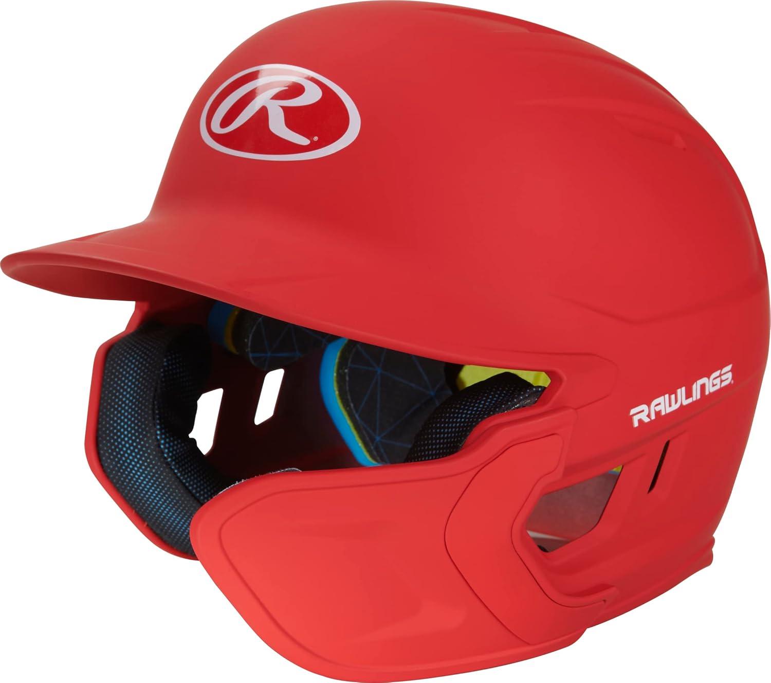 imageRawlings  MACH Adjust Baseball Batting Helmet  Adjustable Face Guard  Matte  JR ampamp SR Sizes  Multiple ColorsMatte Scarlet