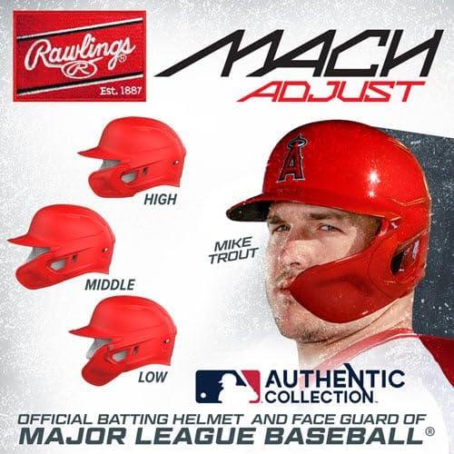 imageRawlings  MACH Adjust Baseball Batting Helmet  Adjustable Face Guard  Matte  JR ampamp SR Sizes  Multiple ColorsMatte White