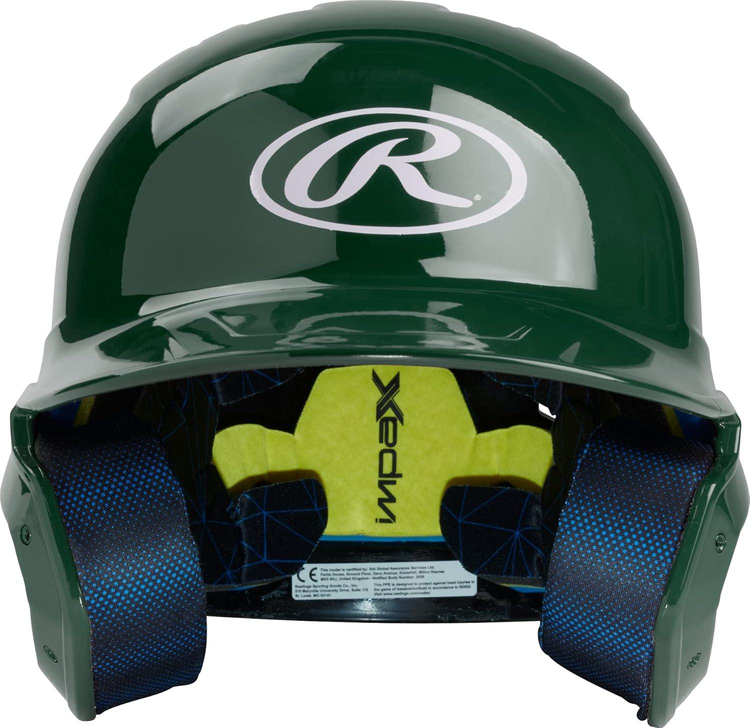 imageRawlings  MACH Baseball Batting Helmet  Gloss  JR ampamp SR Sizes  Multiple ColorsGloss Dark Green