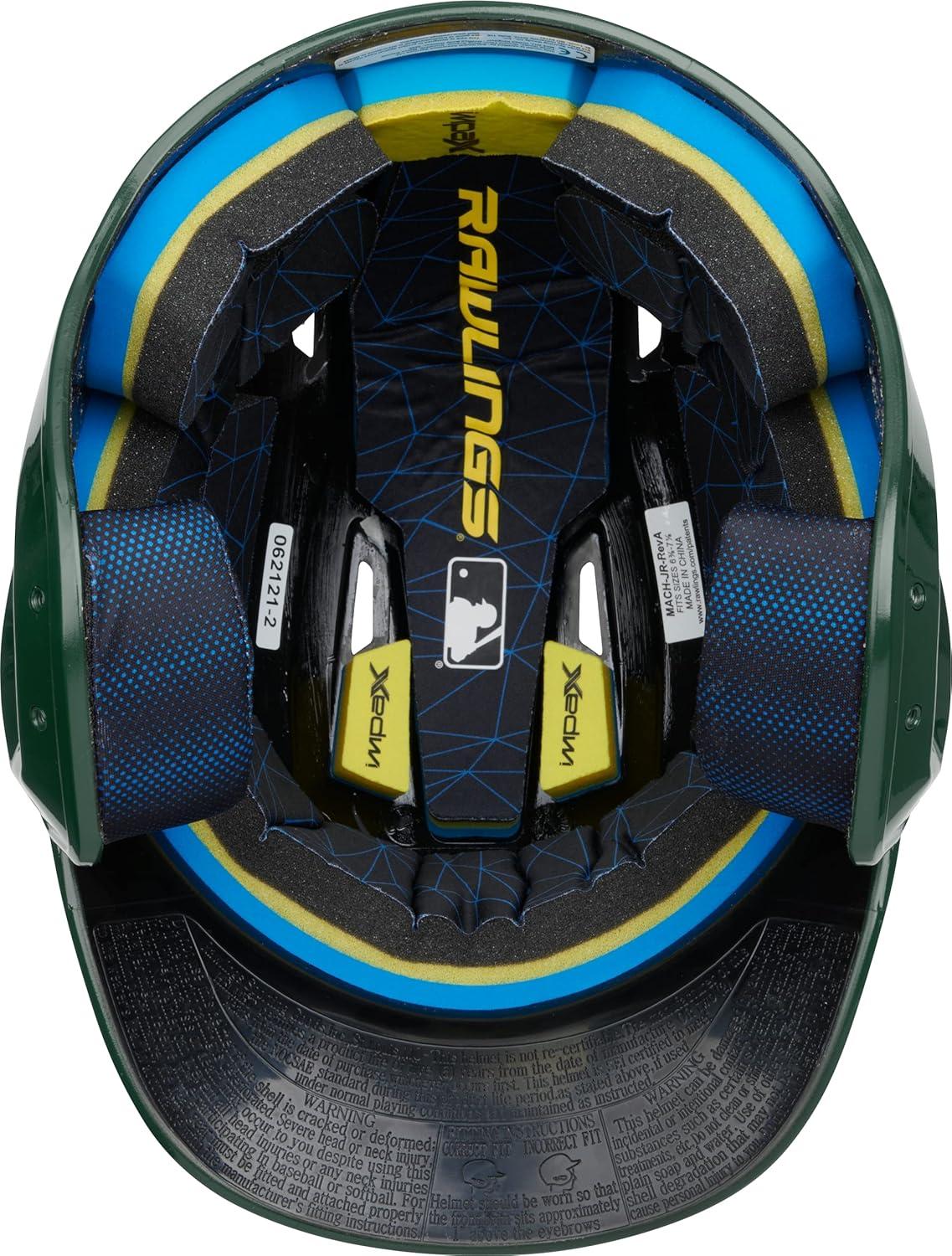 imageRawlings  MACH Baseball Batting Helmet  Gloss  JR ampamp SR Sizes  Multiple ColorsGloss Dark Green