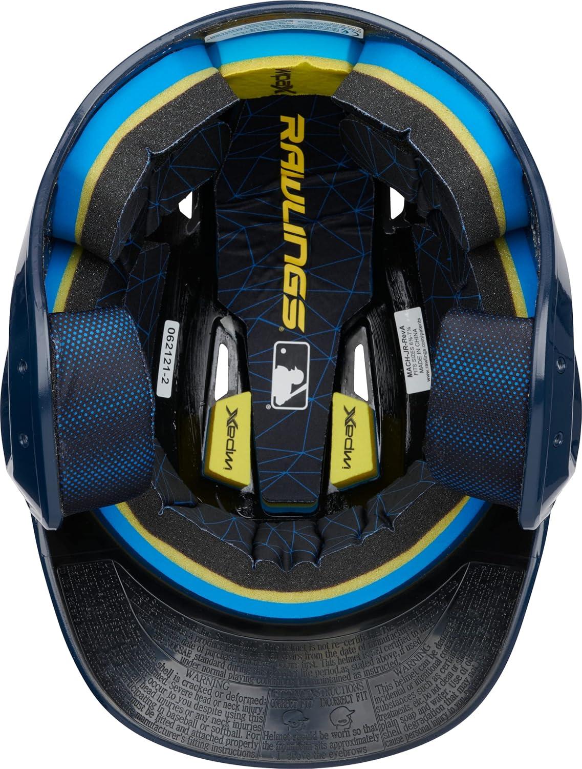 imageRawlings  MACH Baseball Batting Helmet  Gloss  JR ampamp SR Sizes  Multiple ColorsGloss Navy
