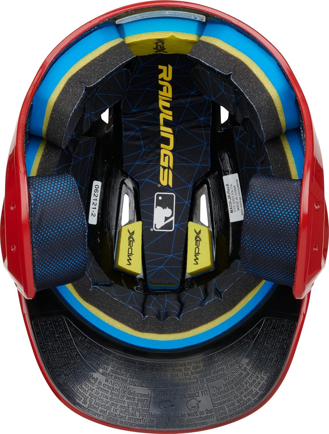 imageRawlings  MACH Baseball Batting Helmet  Gloss  JR ampamp SR Sizes  Multiple ColorsGloss Scarlet