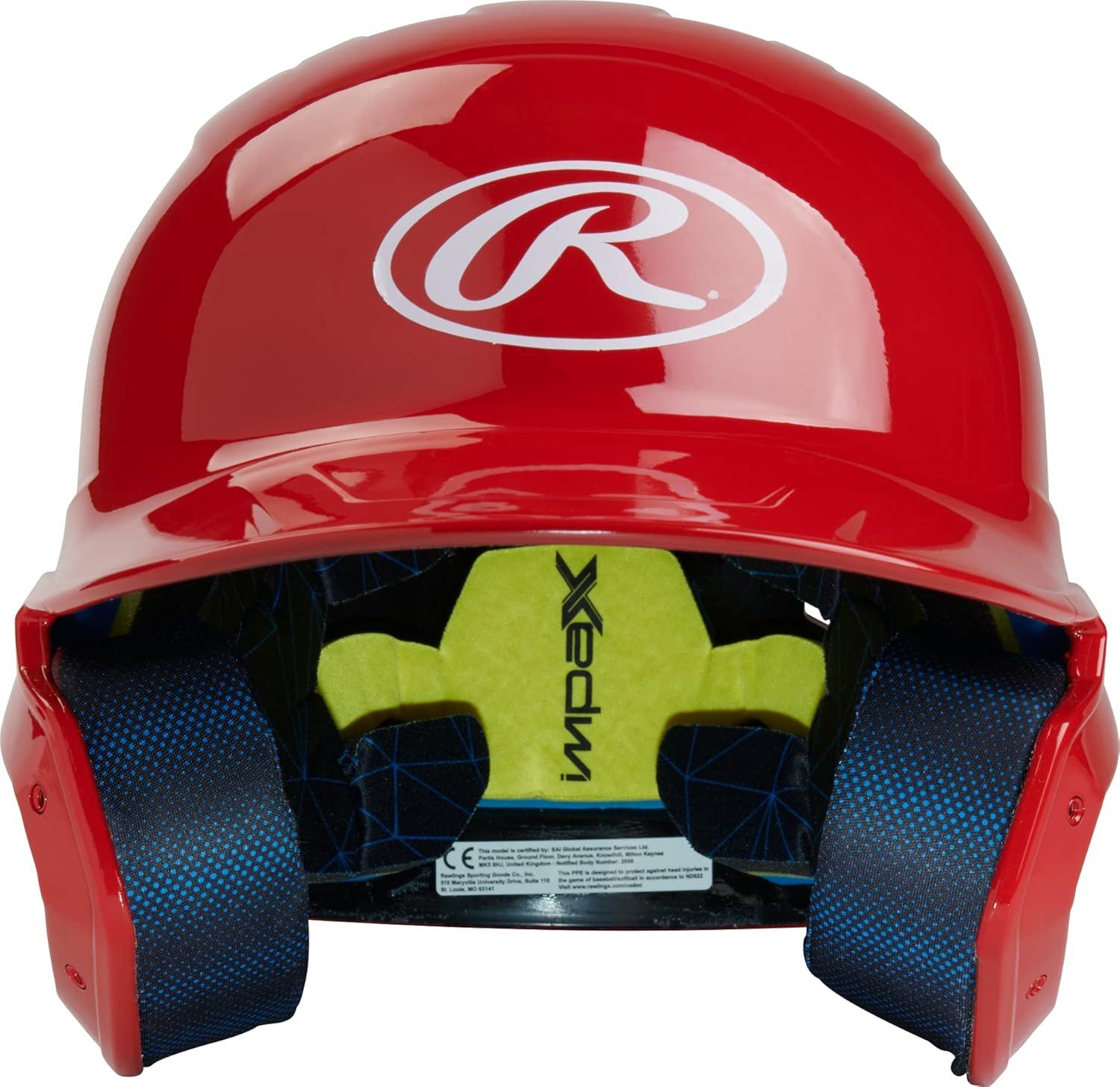 imageRawlings  MACH Baseball Batting Helmet  Gloss  JR ampamp SR Sizes  Multiple ColorsGloss Scarlet