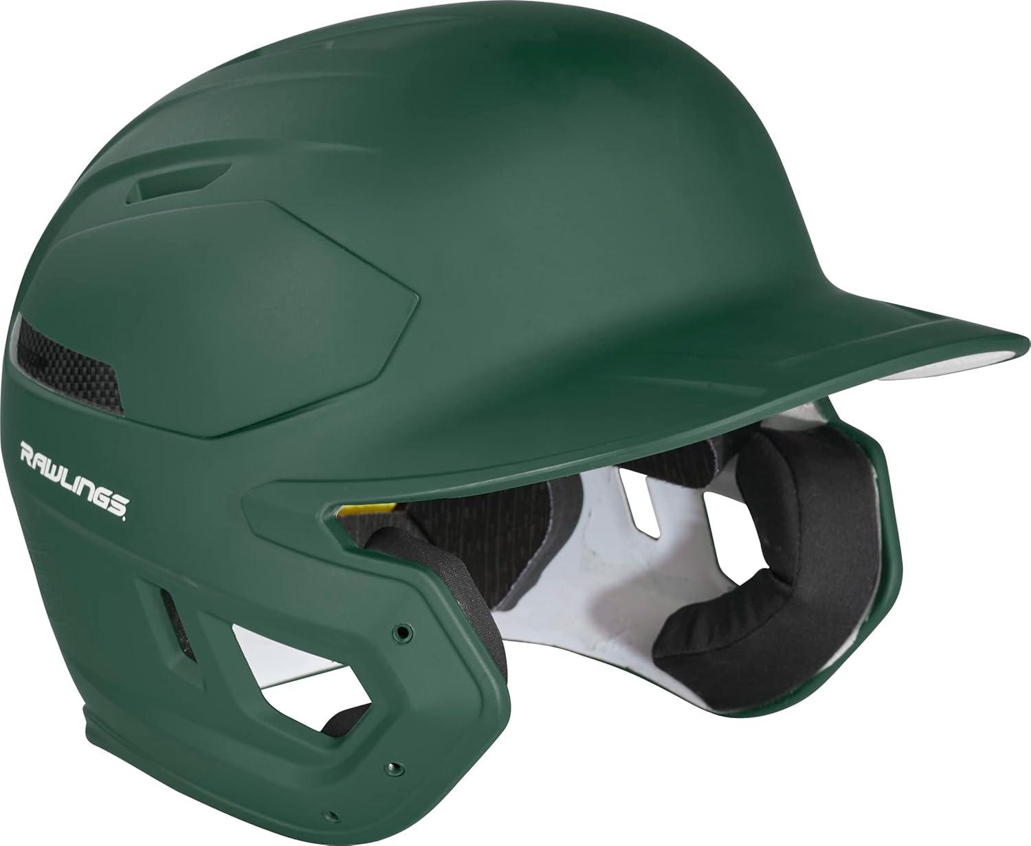 imageRawlings  MACH Carbon Baseball Batting Helmet  Matte  Multiple Sizes  Multiple ColorsMatte Dark Green