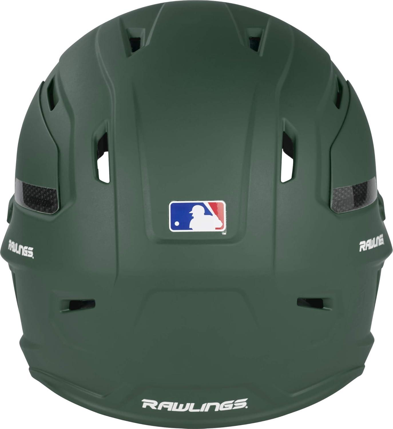 imageRawlings  MACH Carbon Baseball Batting Helmet  Matte  Multiple Sizes  Multiple ColorsMatte Dark Green