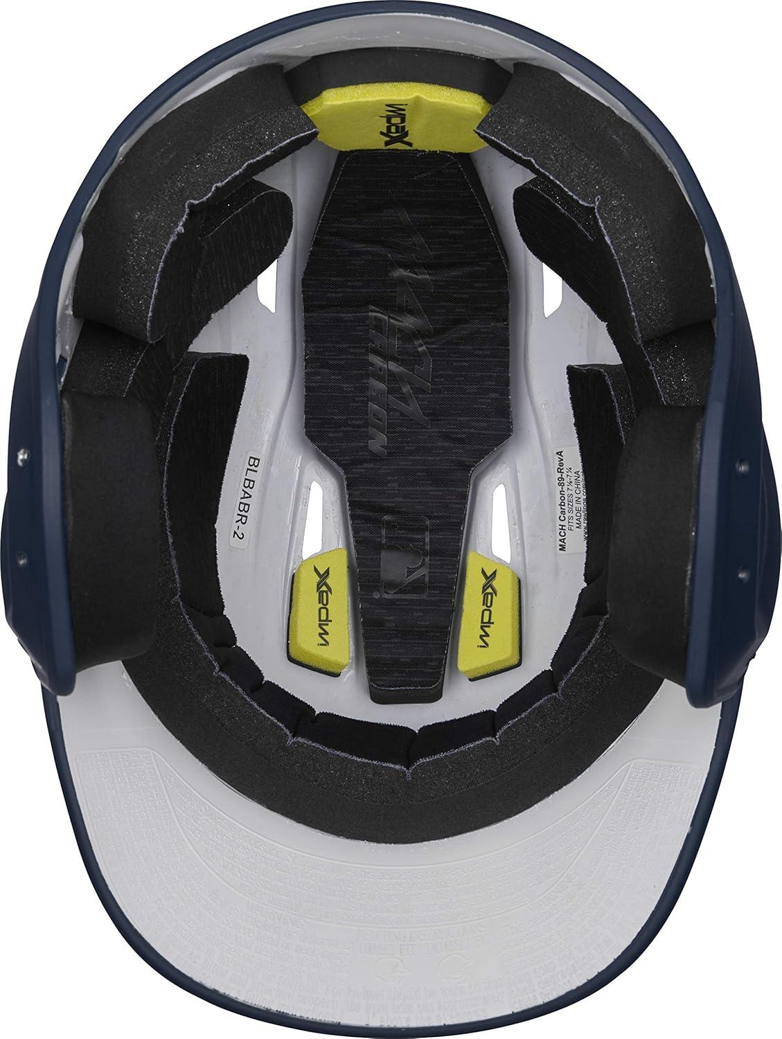 imageRawlings  MACH Carbon Baseball Batting Helmet  Matte  Multiple Sizes  Multiple ColorsMatte Navy