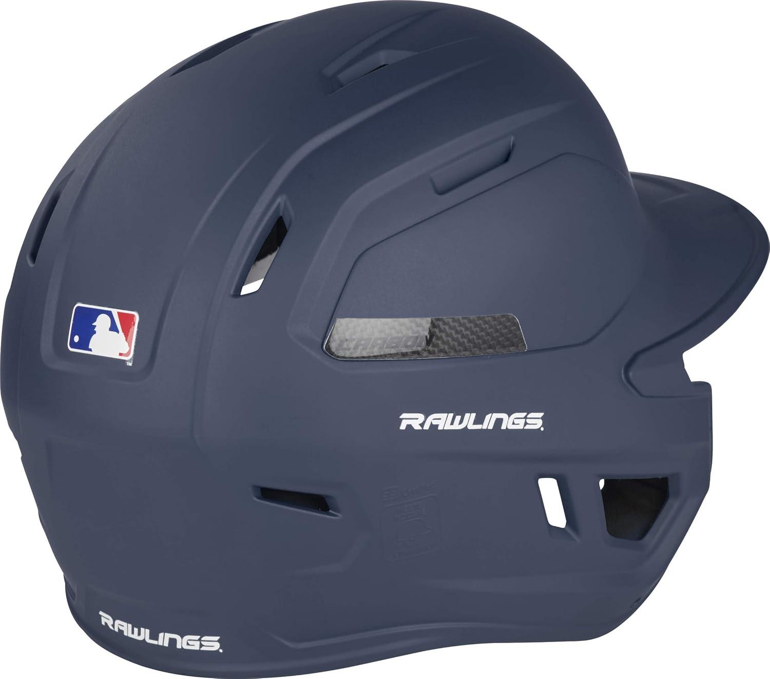 imageRawlings  MACH Carbon Baseball Batting Helmet  Matte  Multiple Sizes  Multiple ColorsMatte Navy