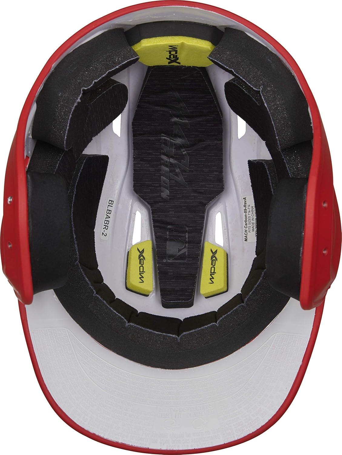 imageRawlings  MACH Carbon Baseball Batting Helmet  Matte  Multiple Sizes  Multiple ColorsMatte Scarlet