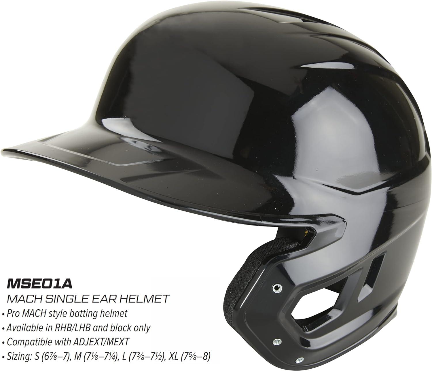 imageRawlings MACH Single Ear Batting Helmet ProStyle Baseball Helmet Right Hand ampamp Left Hand Batter OptionsSmall 6 78 7