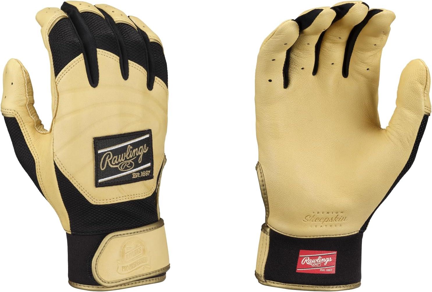 imageRawlings  PRO Preferred Baseball Batting Gloves  Adult Sizes  Multiple ColorsCarmelBlack