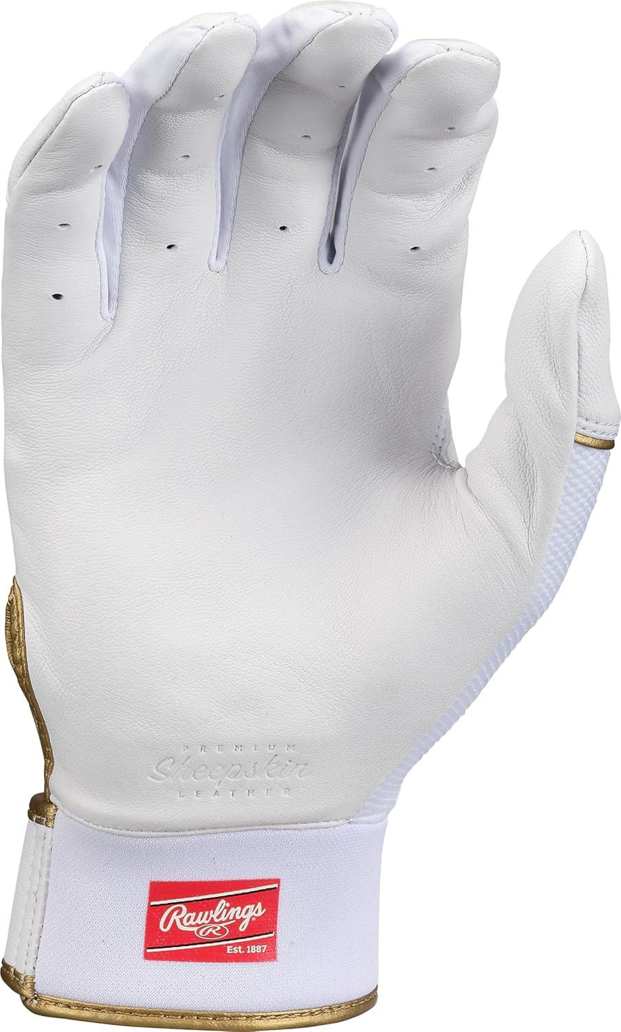 imageRawlings  PRO Preferred Baseball Batting Gloves  Adult Sizes  Multiple ColorsWhite