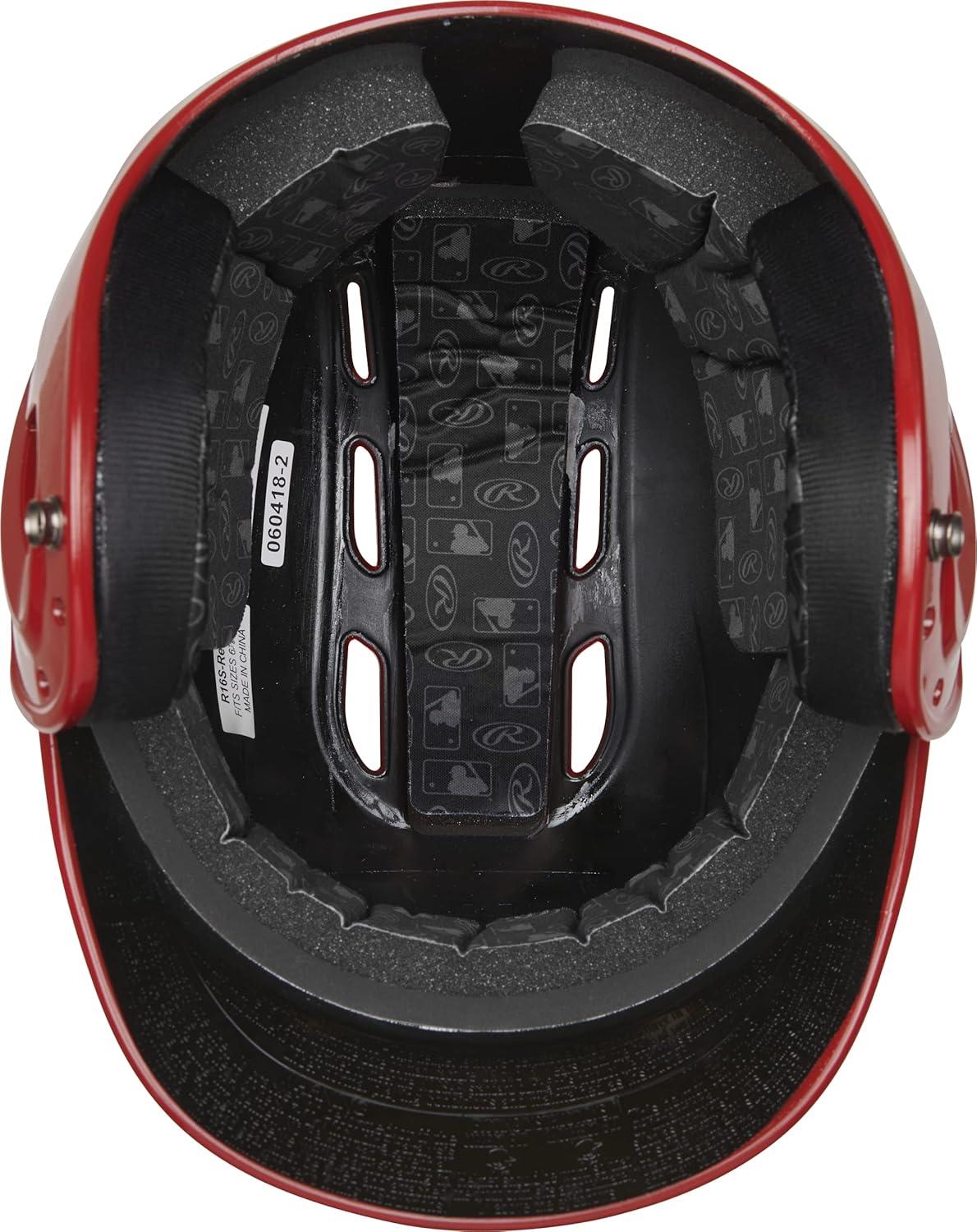 imageRawlings R16 Velo Baseball Batting Helmet Gloss JR ampamp SR Sizes Multiple ColorsGloss Scarlet