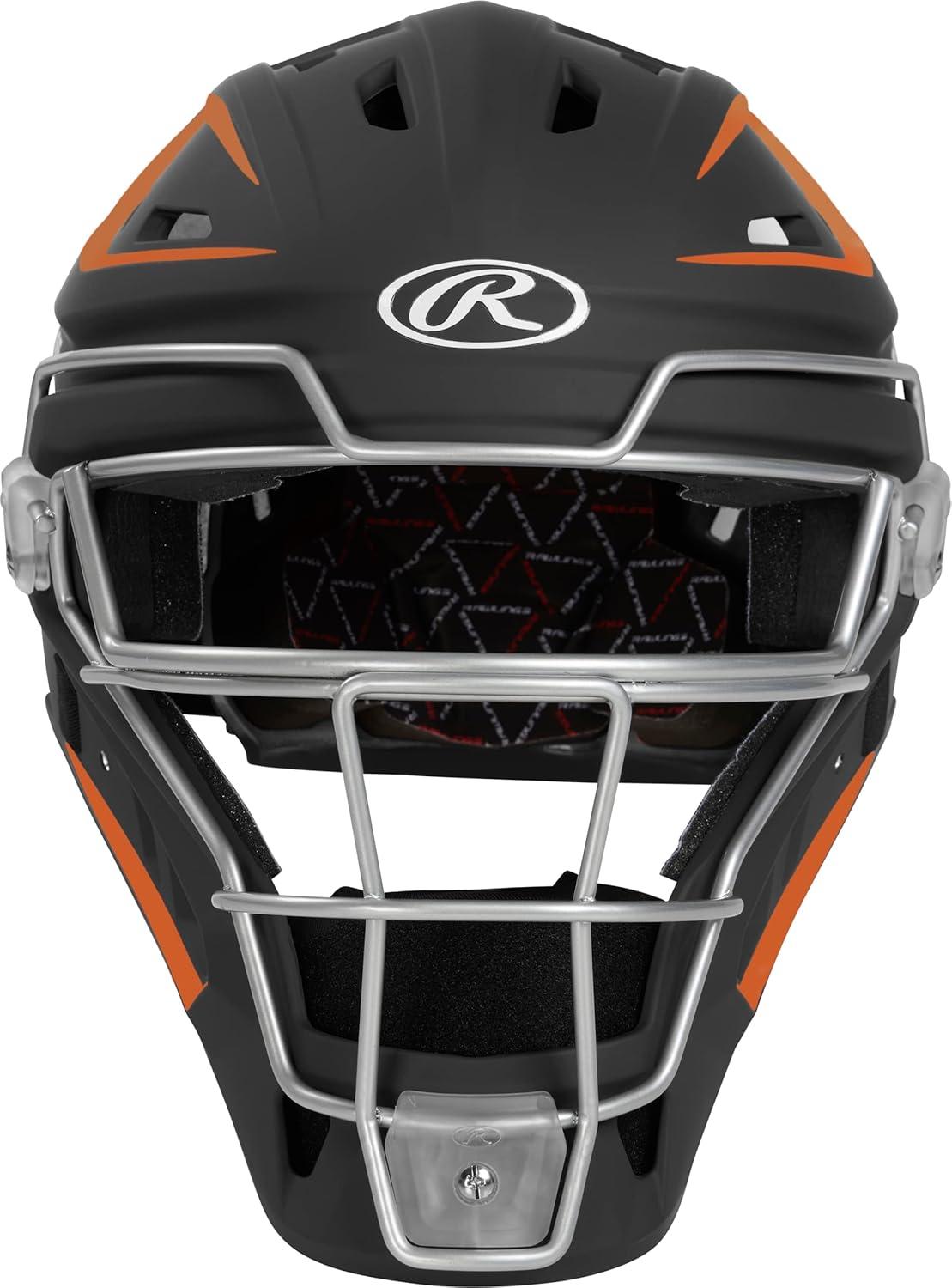 imageRawlings  Velo 20 Catchers Helmet  Baseball  Junior ampamp Senior Sizing  Multiple ColorsBlackOrange