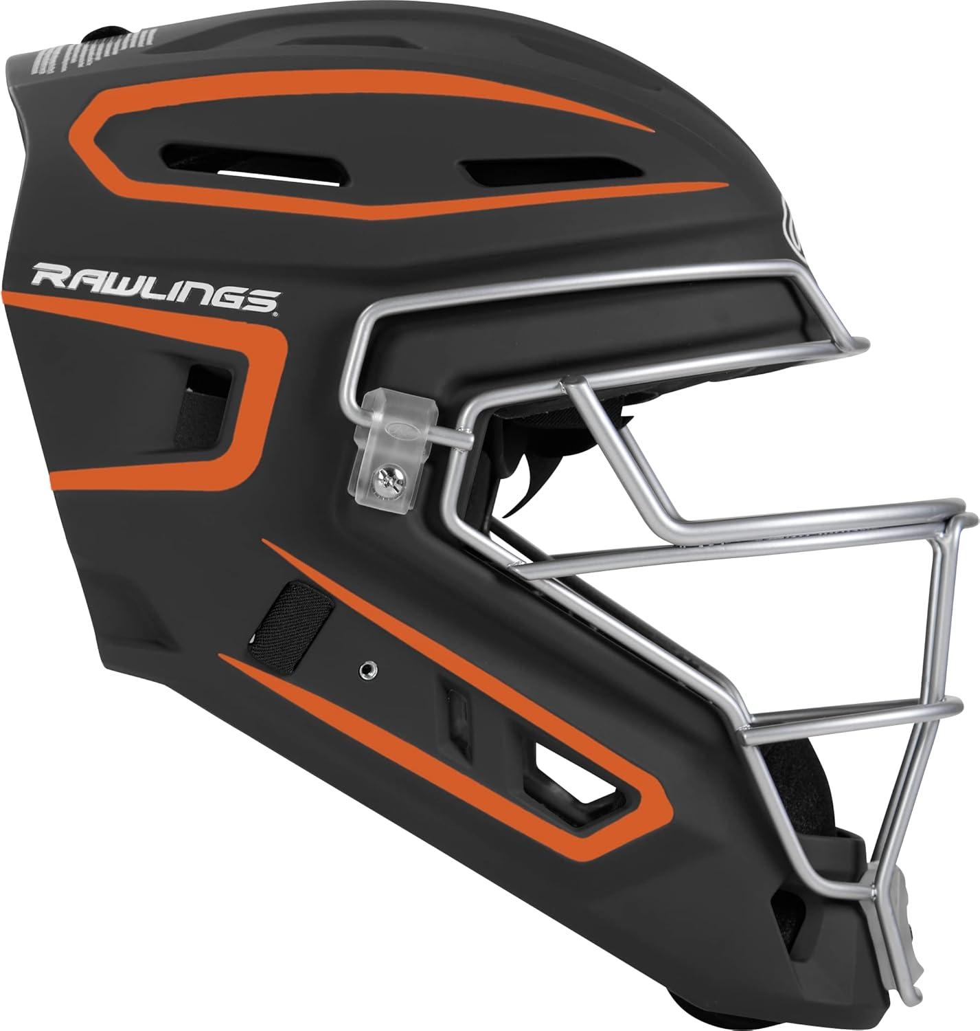 imageRawlings  Velo 20 Catchers Helmet  Baseball  Junior ampamp Senior Sizing  Multiple ColorsBlackOrange