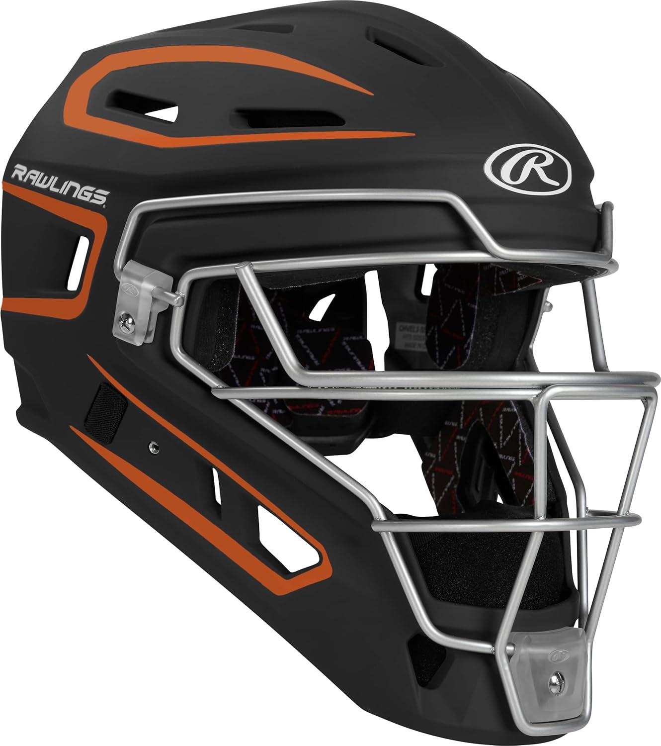 imageRawlings  Velo 20 Catchers Helmet  Baseball  Junior ampamp Senior Sizing  Multiple ColorsBlackOrange