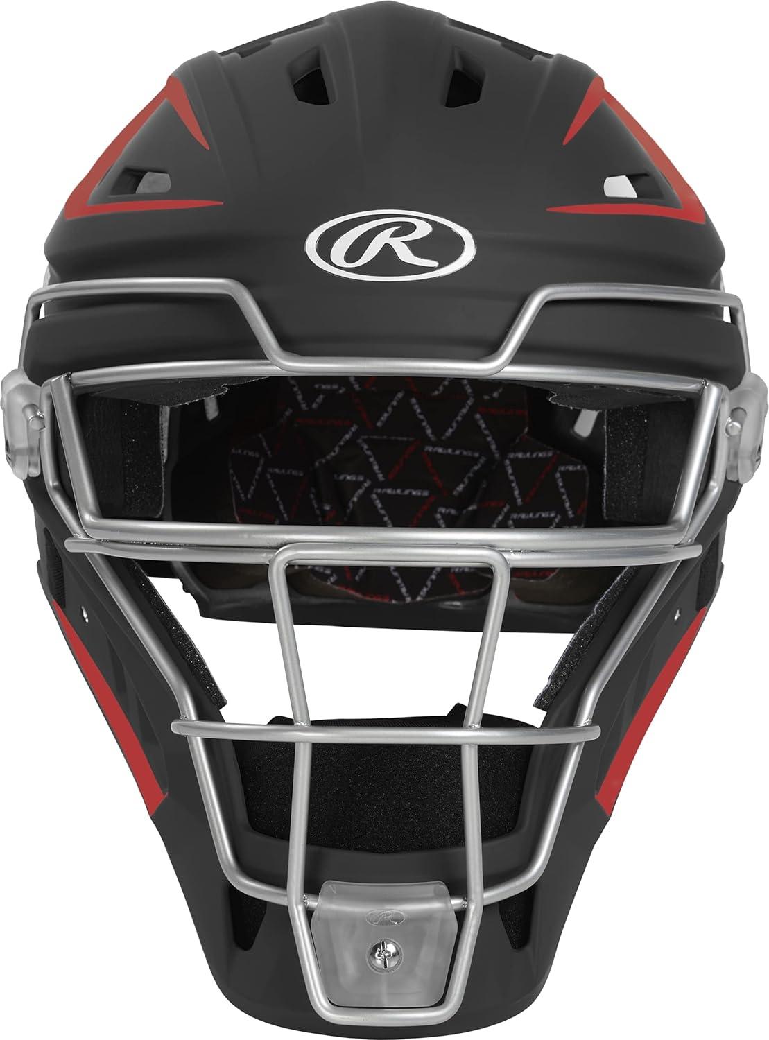 imageRawlings  Velo 20 Catchers Helmet  Baseball  Junior ampamp Senior Sizing  Multiple ColorsBlackScarlet