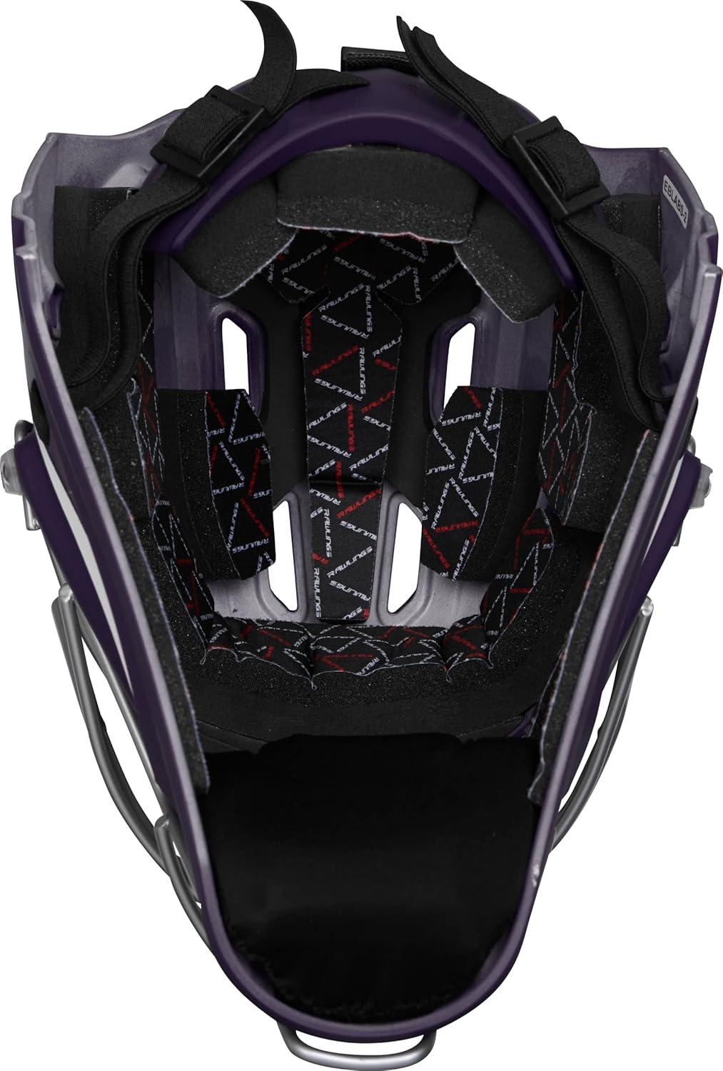 imageRawlings Velo 20 Catchers Helmet Baseball Junior ampamp Senior Sizing Multiple ColorsPurpleWhite