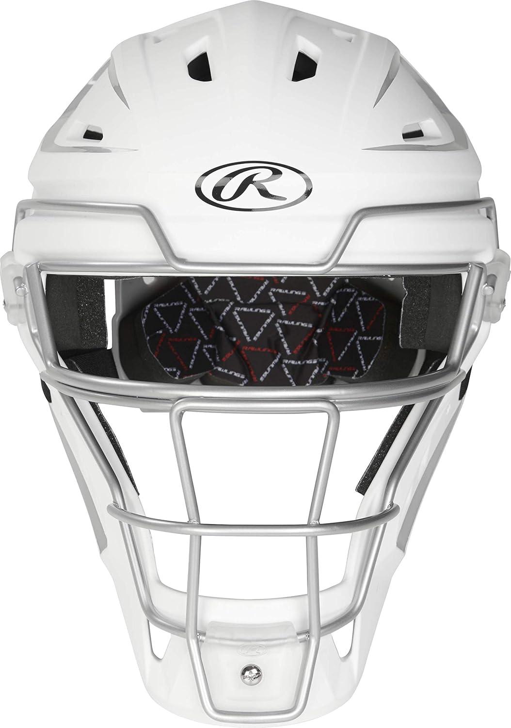imageRawlings  Velo 20 Catchers Helmet  Baseball  Junior ampamp Senior Sizing  Multiple ColorsWhiteSilver
