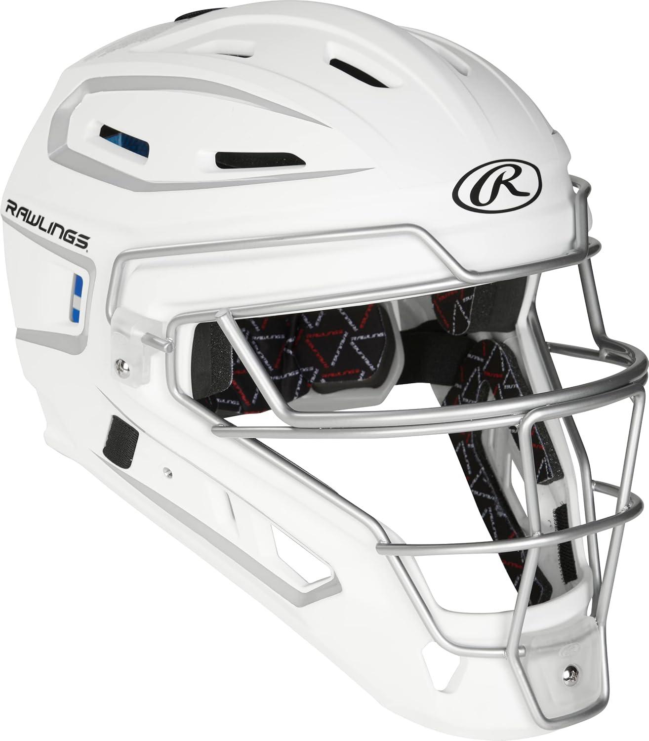 imageRawlings  Velo 20 Catchers Helmet  Baseball  Junior ampamp Senior Sizing  Multiple ColorsWhiteSilver