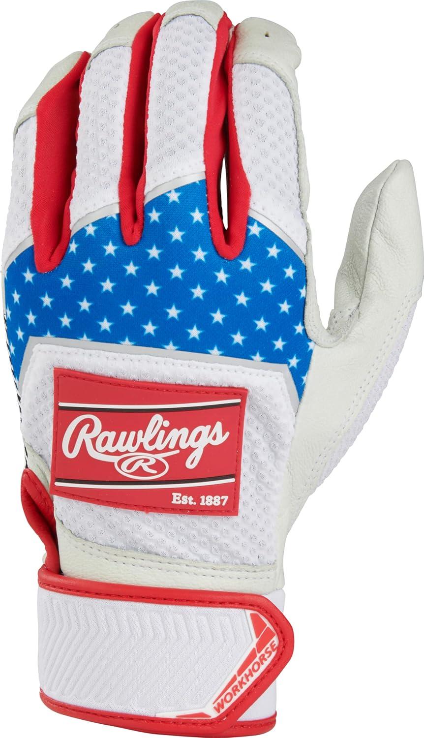 imageRawlings  Workhorse Baseball Batting Gloves  Adult  Multiple ColorsUSA