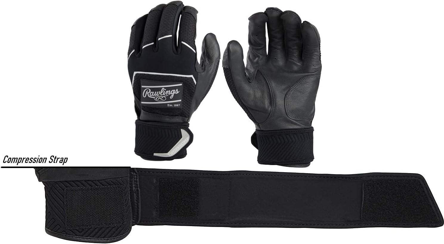 imageRawlings  Workhorse Baseball Batting Gloves  Compression Strap  Adult  Multiple Colors