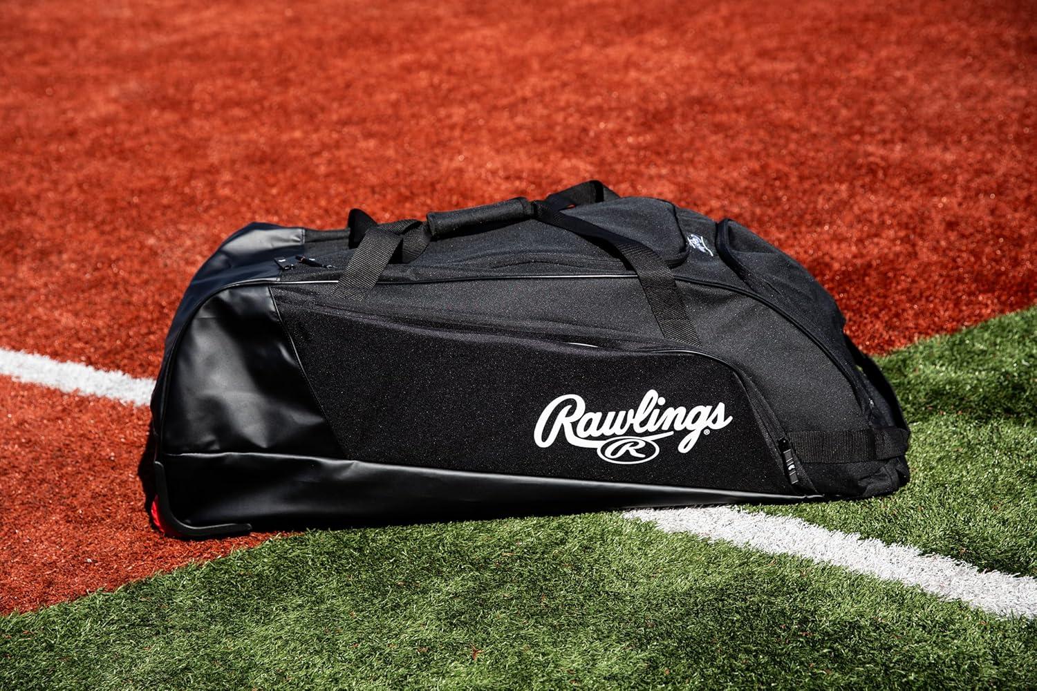 imageRawlings Workhorse Wheeled Equipment Bag Baseball ampamp Softball Multiple StylesScarlet